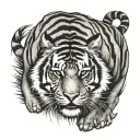tiger walking tattoo design idea
