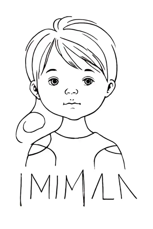 child with the name tattoo design idea
