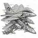 f14 tomcat fighter jet tattoo design idea