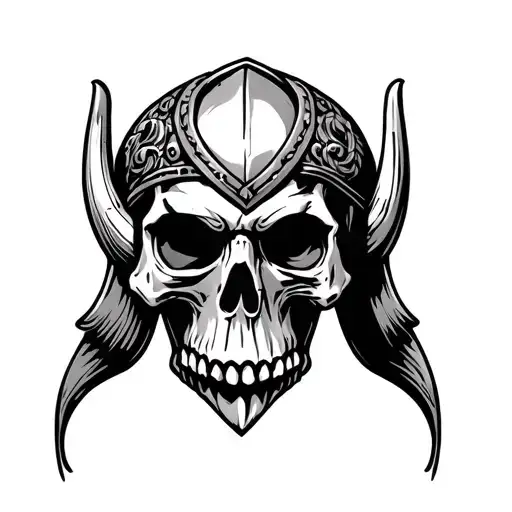 boxing Irish viking skull tattoo design idea