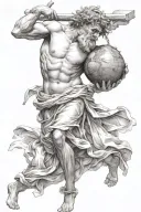 Atlas Greek god carrying earth tattoo design idea