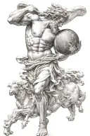Atlas Greek god carrying earth tattoo design idea