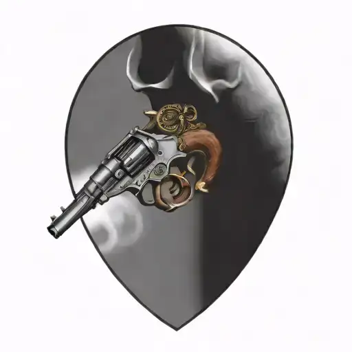 don't tread on me flintlock pistol tattoo design idea