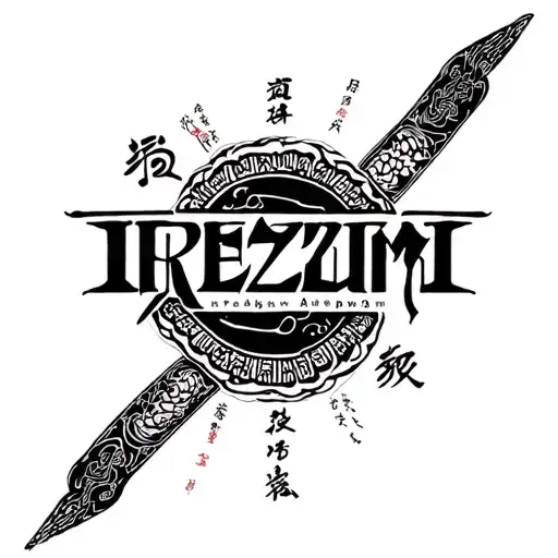 rulers dark lettering tattoo design idea