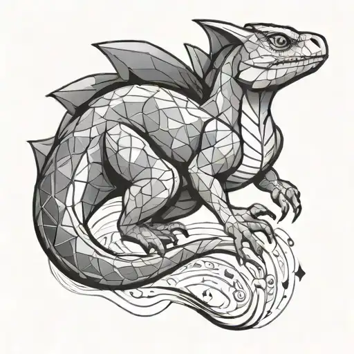 charmeleon geometric design incorporating tattoo design idea