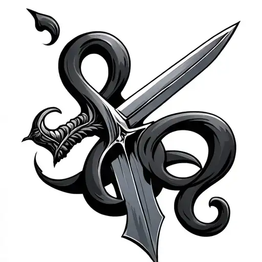 3 semi colons pierced by a sword tattoo design idea