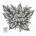 Tatto with olive branches and saying "seventy times seven" small and elegant fine line tattoo design idea