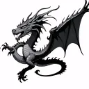 dragon flying tattoo design idea