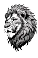 lion with gladiador tattoo design idea
