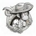 monkey with luffy's straw hat (one piece) tattoo design idea