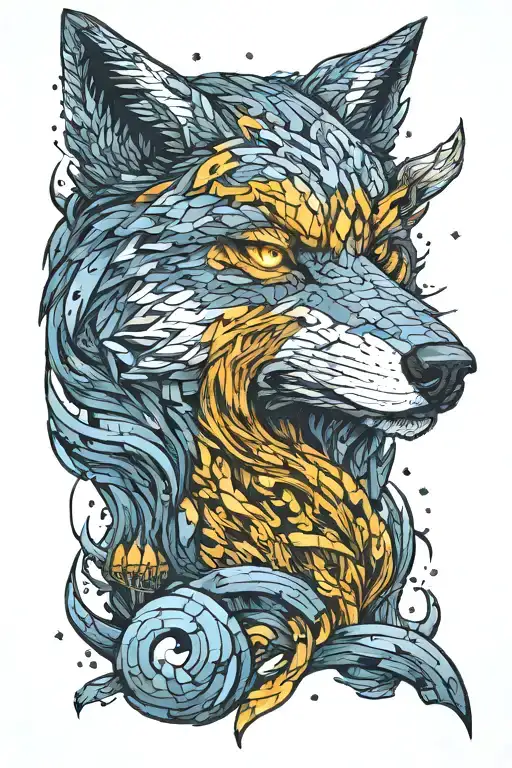 minecraft wolf tattoo design idea