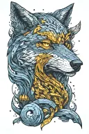 minecraft wolf tattoo design idea