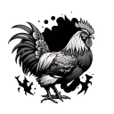 fighting rooster tattoo design idea