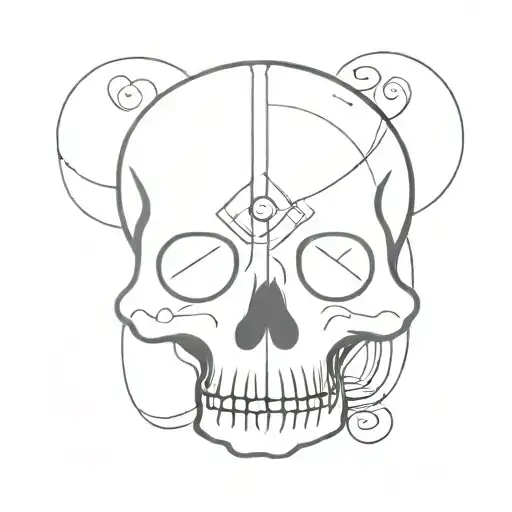 Skull with hearts for eyes tattoo design idea