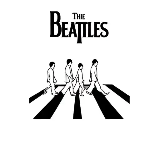 the beatles abbey road album cover. framåt with a black outline tattoo design idea