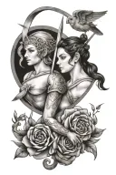 Gemini and Sagittarius tattoo design idea