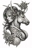 Gemini and Sagittarius tattoo design idea