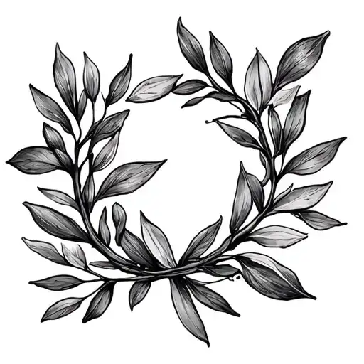 olive branch wreath tattoo design idea