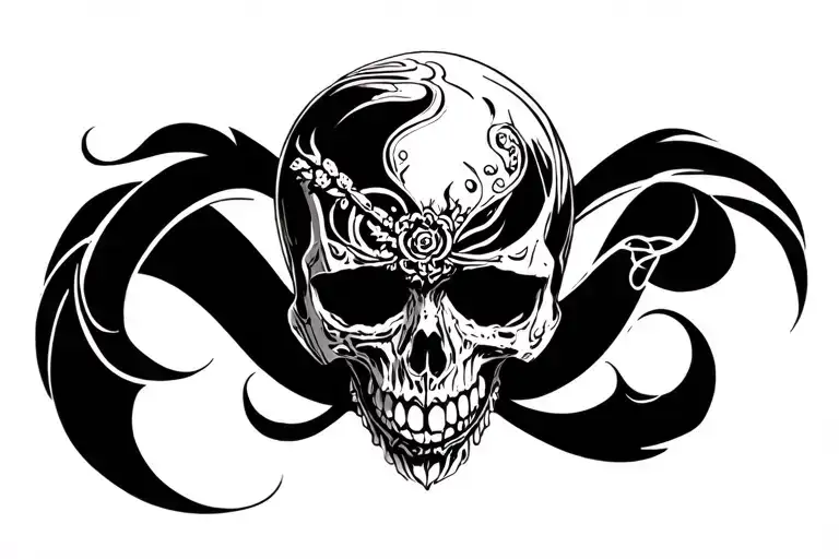 skull rock asia spicy tattoo design idea