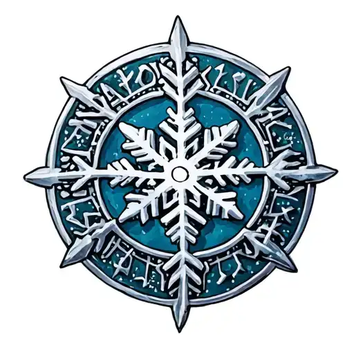 snowflake in a seal from Naruto  tattoo design idea