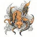 nine tailed fox naruto tattoo design idea