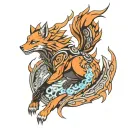 nine tailed fox naruto tattoo design idea