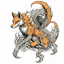 nine tailed fox naruto tattoo design idea