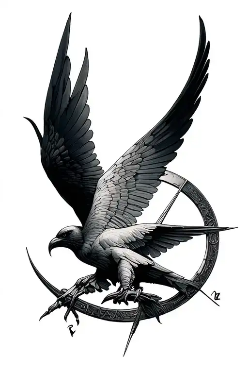 Hunger Games mockingjay symbol tattoo design idea