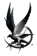 Hunger Games mockingjay symbol tattoo design idea