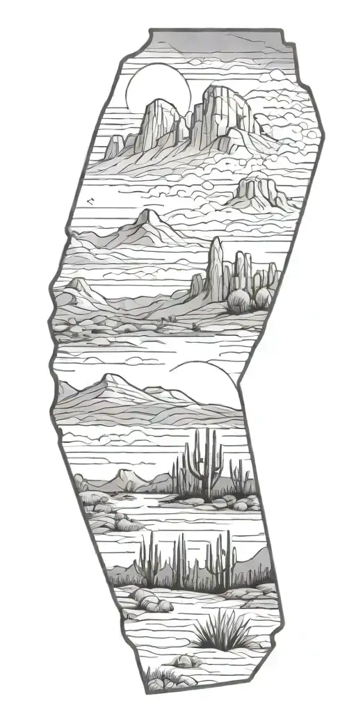 Arizona landscape Theme tattoo design idea