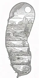 Arizona landscape Theme tattoo design idea