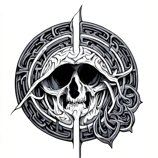 Labyrinth tattoo design idea