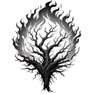 burning bush from the book of exodus tattoo design idea