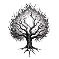 burning bush from the book of exodus tattoo design idea
