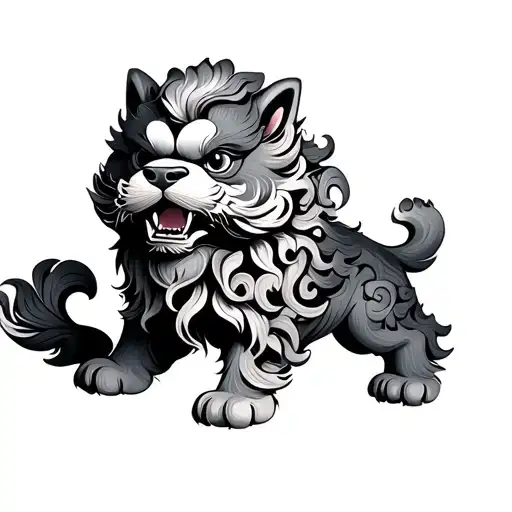 Japanese Foo Dog tattoo design idea