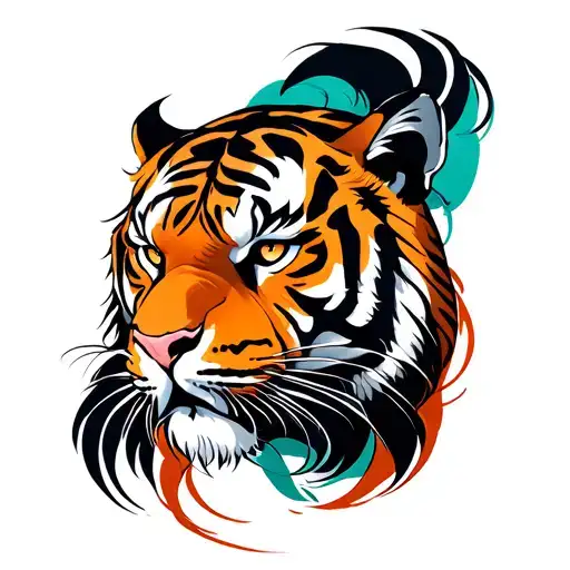 tiger japanese style tattoo design idea