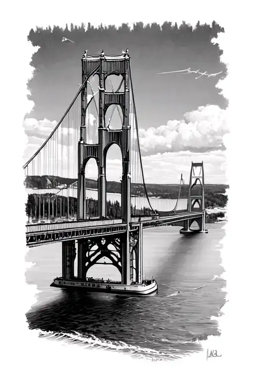 Mackinac Bridge tattoo design idea