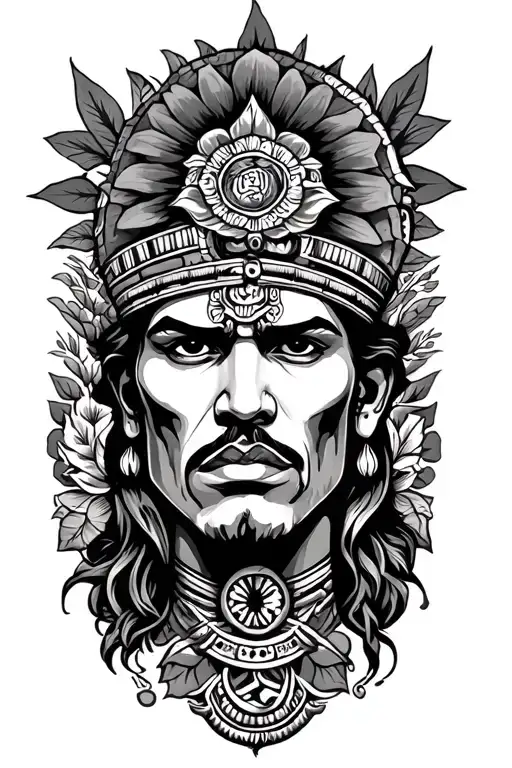 Chicano style tattoo showcasing a mix of culture of Latin and black powerful and masculine using symbols and images  tattoo design idea