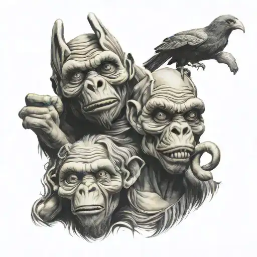 speak no evil hear no evil see no evil tattoo design idea