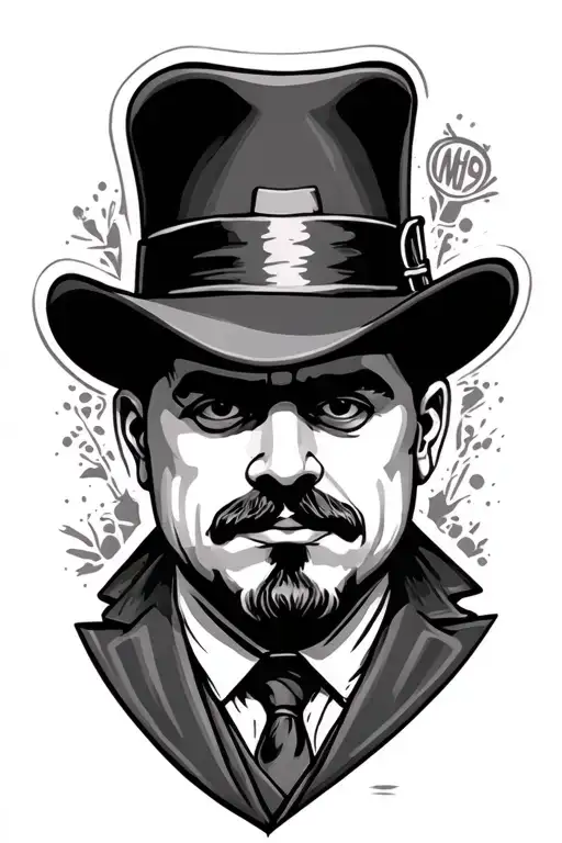 monopoly man gangster Chicano LA tattoo design idea