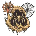 skeleton hand with spider web tattoo design idea