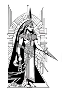 Osiris protecting the afterlife tattoo design idea
