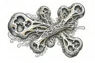 Dog Bone with the name intertwined tattoo design idea