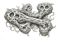 Dog Bone with the name intertwined tattoo design idea
