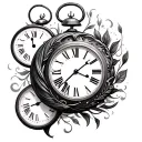 2 birth clocks tattoo design idea