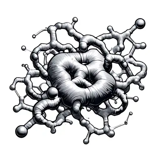 Dopamine molecule tattoo design idea