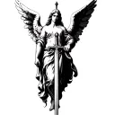 biblically accurate angel holding a sword tattoo design idea