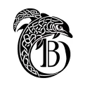 celtic, dolphin, turtle, M, B tattoo design idea