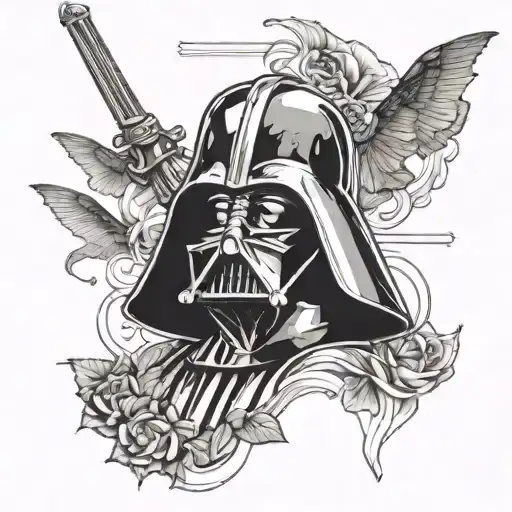 Combining the Death card from the Major Arcana with Anakin's transformation into Darth Vader tattoo design idea