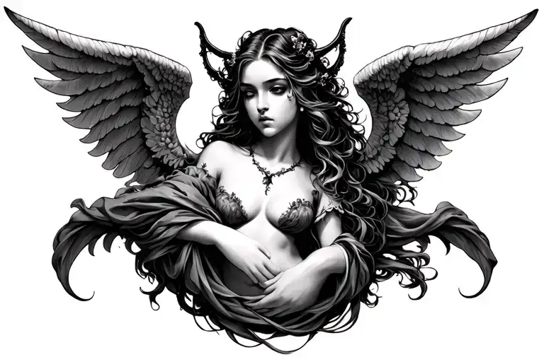 angel succubus type womb tattoo tattoo design idea